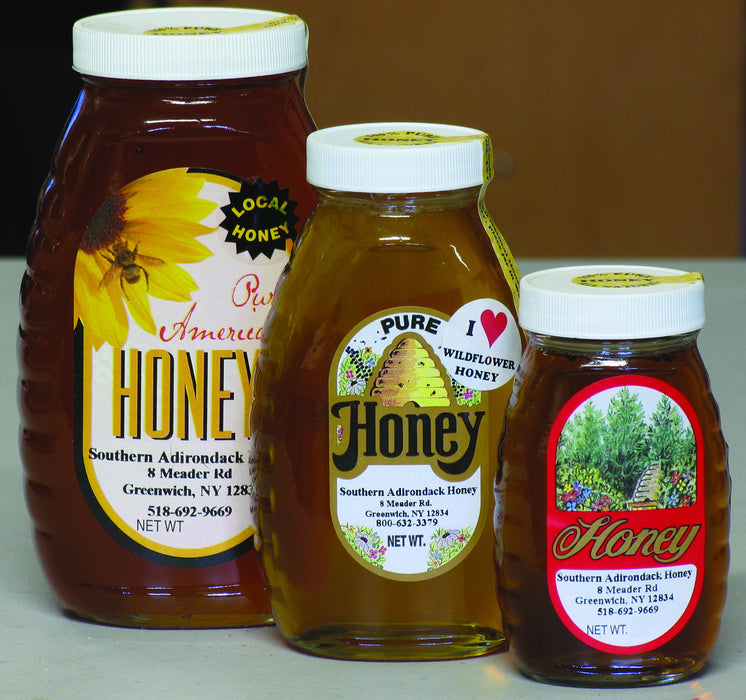 1/2 lb Classic Honey Jars case of 24 (with plastic caps)