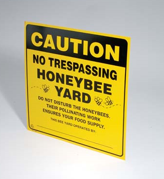 Bee Yard Warning Sign